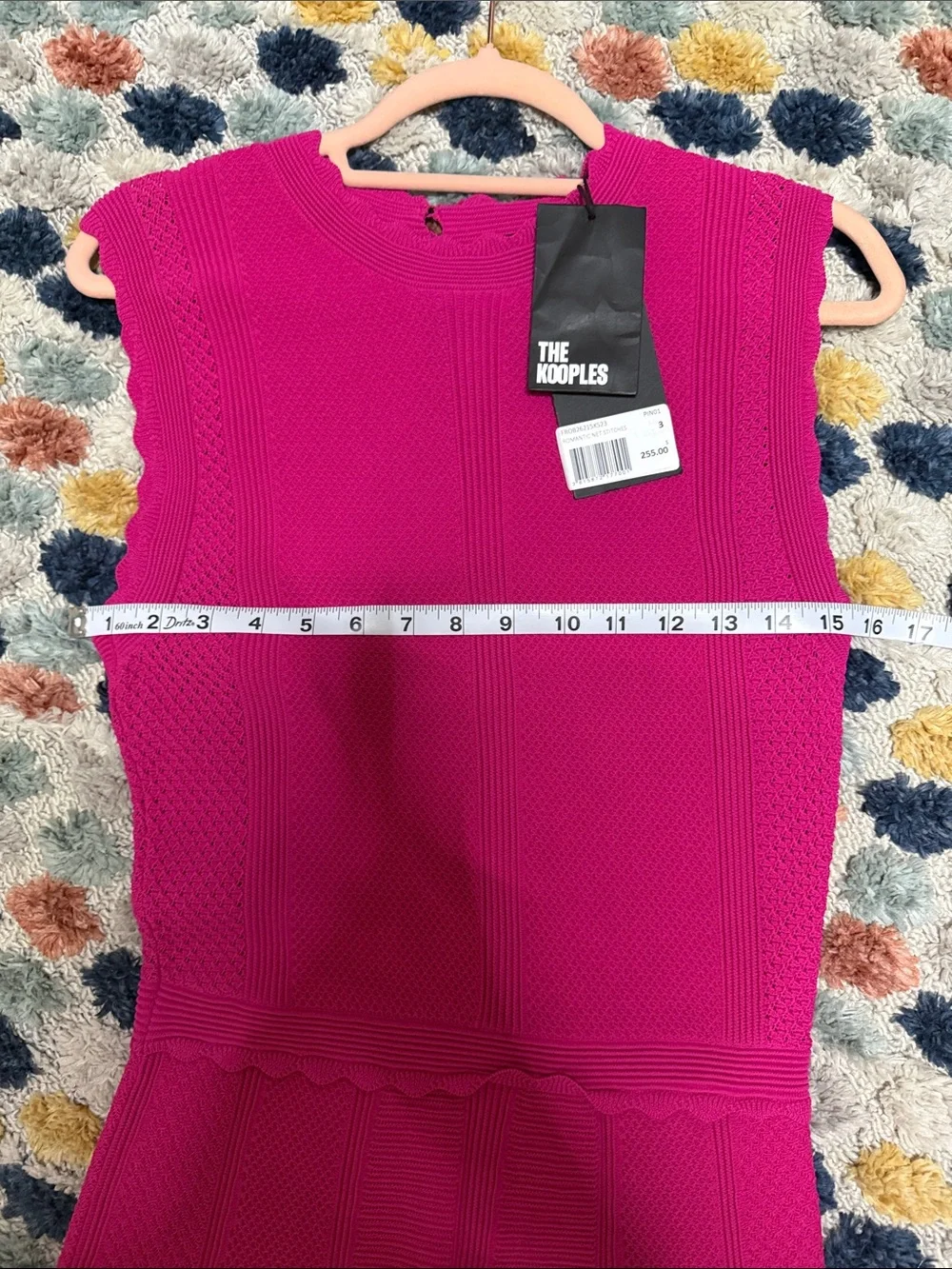 The Kooples Hot Pink Scallop-Trim Sleeveless Fit-and-Flare Dress - Picture 4 of 6